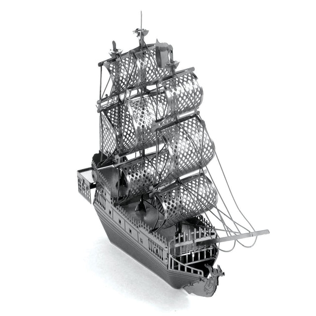 Metal model Black Pearl ship on a white background