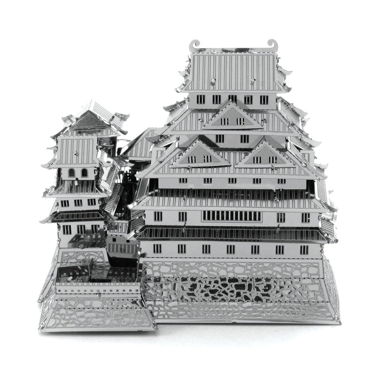 Metal model  of Himeji Castle on a white background