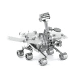 Metal model of the Mars Rover on a white background