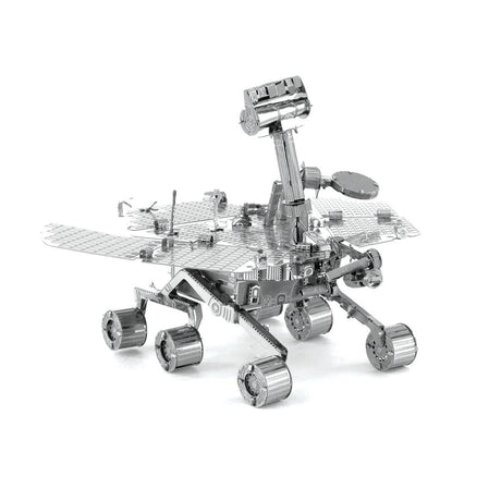 Metal model of the Mars Rover on a white background