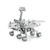 Metal model of the Mars Rover on a white background