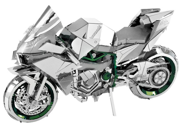 Kawasaki Ninja Motorcycle - Color model of a motorcycle on a white background