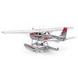 Metal model of a Cessna 182 Floatplane on a white background