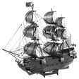 Black Pearl Ship - Black model of a pirate ship on a white background