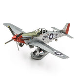 Metal model of a P-51D Mustang Sweet Arlene World War II fighter plane on a white background