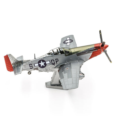Metal model of a P-51D Mustang Sweet Arlene  World War II fighter plane on a white background