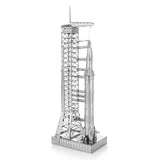 Metal model Apollo Saturn V with Gantry  on a white background