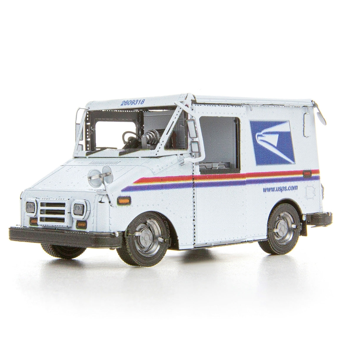 Metal model of a USPS LLV Mail Truck