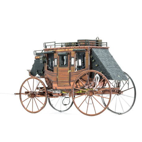Metal model Wild West Stagecoach on a white background