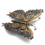 Medal model of a Steampunk Butterfly with mechanical design on a white background