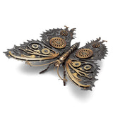 Medal model of a Steampunk Butterfly with mechanical gears on a white background