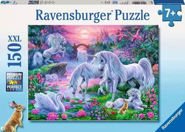 Jigsaw Puzzle Unicorns in the Sunset Glow - 150 Pieces Puzzle