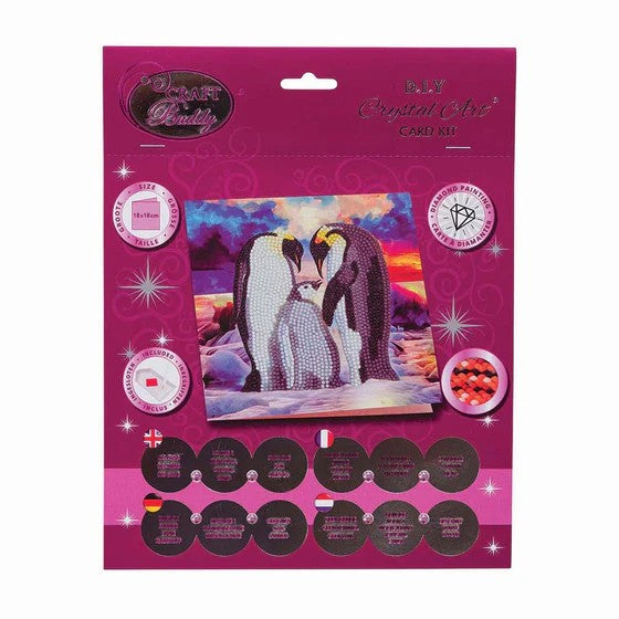 Crystal Art Card Kit: Penguin Family