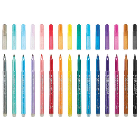 Rainbow Sparkle Glitter Markers - set of 15