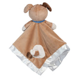Brown plush Zeke Puppy Snuggler with white accents on a white background
