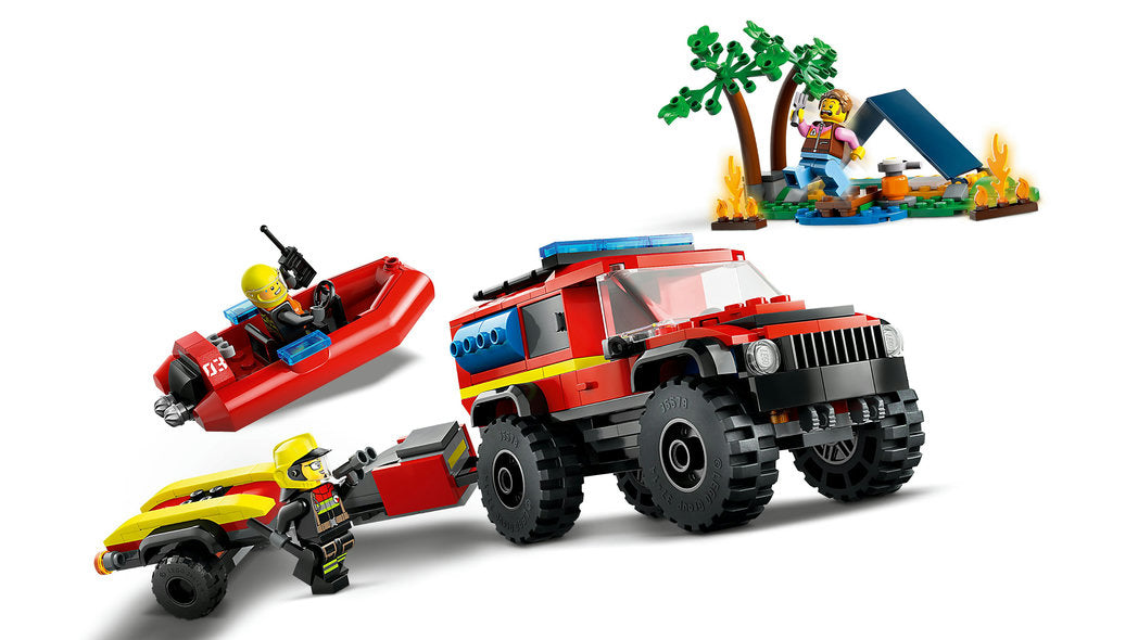 60412 LEGO® 4x4 Fire Truck with Rescue Boat
