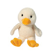 Plush Flap Duck toy with a white body and orange feet and beak on a white background