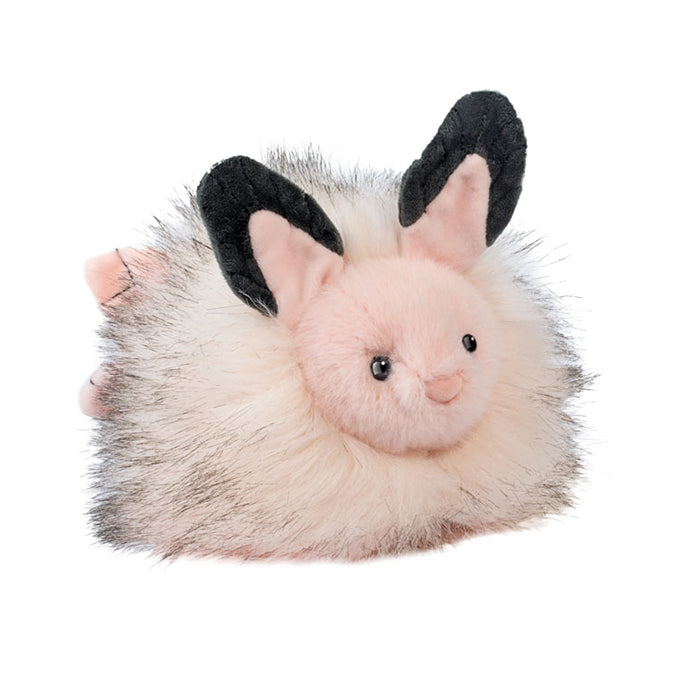 Plush toy Skimmer Sea Bunny Slug with black ears on a white background