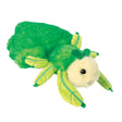 Green plush Larry Leaf Bug on a white background