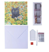 Crystal Art Card Kit: Cat Among the Flowers