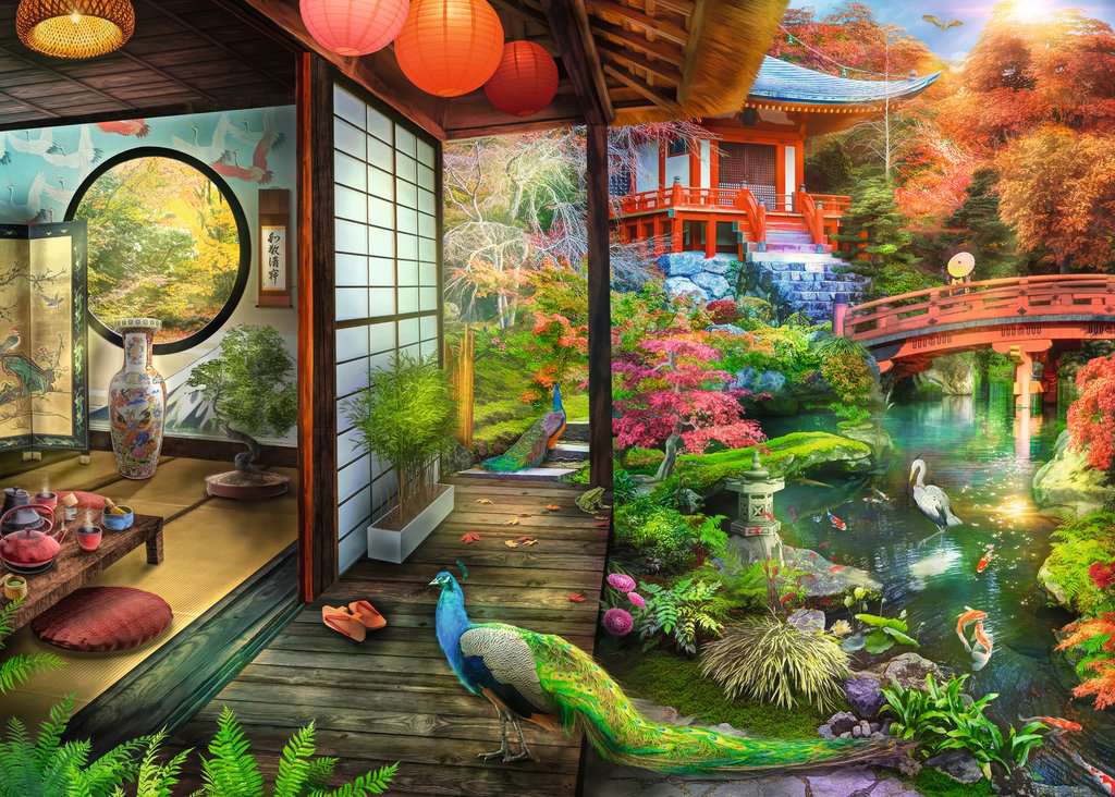 Kyoto Japanese Garden Teahouse - 1000 Pieces Puzzle