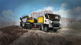 42175 LEGO® Volvo FMX Truck & EC230 Electric Excavator model set displayed on a construction site with detailed realistic features and building toy appeal.