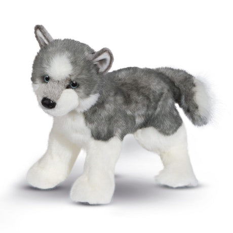 Plush toy Sasha Husky on a white background