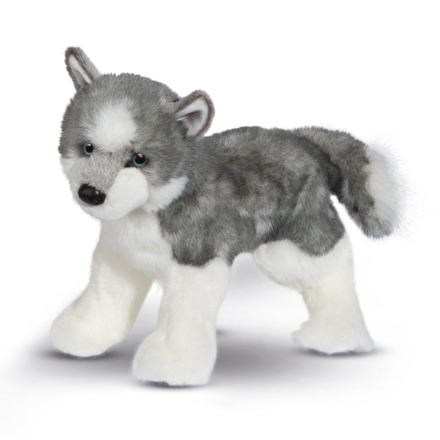 Plush toy Sasha Husky on a white background