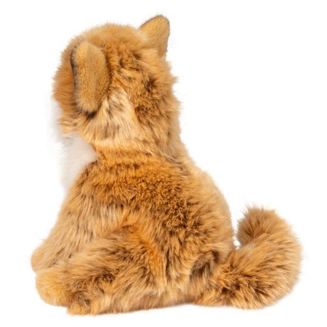 Plush Dove Pomsky toy from behind on a white background