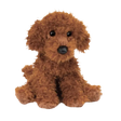 Soft and cuddly Ginger Miniature Poodle plush toy with curly brown fur and expressive black eyes, perfect for a child's cozy companion or gift.