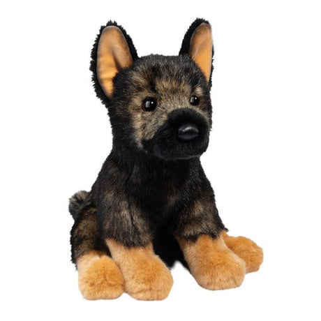 Plush Chief German Shepherd dog on a white background