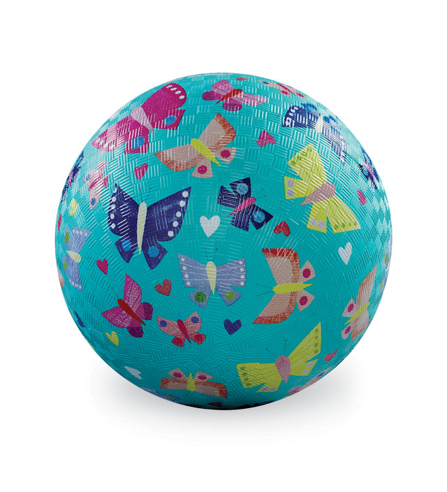 5" Playground Ball - Butterfly Rainbow Colorful ball with butterfly pattern on a white background