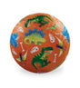 5" Playball - Dinosaur Dig Orange ball with dinosaur pattern on a white background