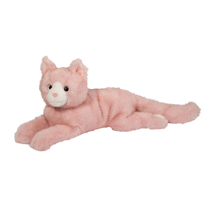 Pink plush  Cherry Pink Cat, Dlux toy on a white background
