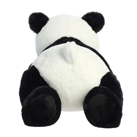 Plush panda toy on a white background