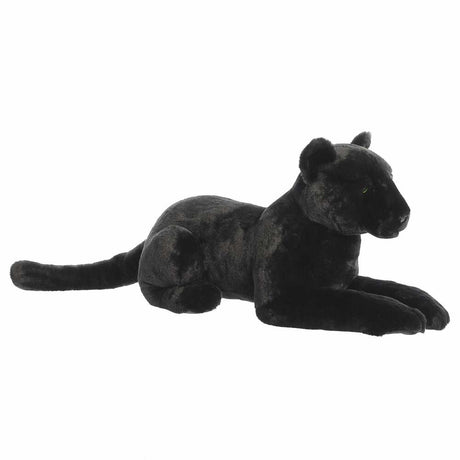 Black panther plush toy on a white background