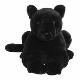 Black plush panther toy on a white background