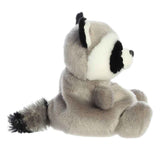 Plush toy raccoon on a white background