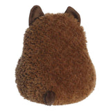 Brown plush toy with ears on a white background