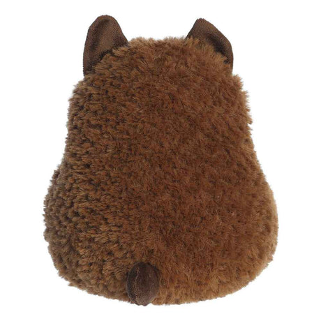 Brown plush toy with ears on a white background