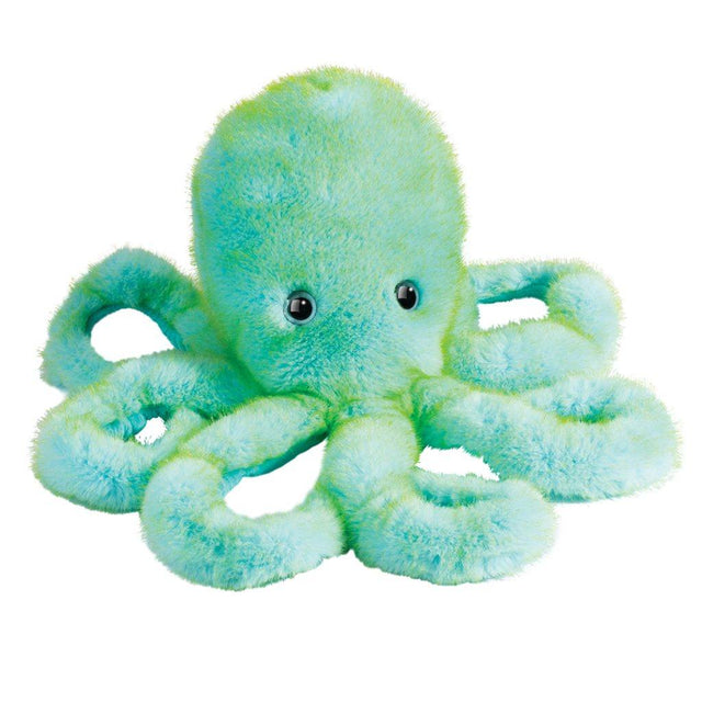 Plush Octavia Octopus toy with a greenish-blue color on a white background
