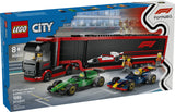 60445 LEGO® F1 Truck with RB20 & AMR24 F1 Cars