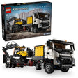42175 LEGO® Volvo FMX Truck & EC230 Electric Excavator model showcasing a detailed white and yellow construction truck with a trailer carrying a matching excavator, perfect for building toy enthusiasts.