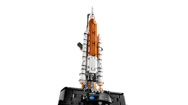 LEGO Technic: NASA Artemis Space Launch System Rocket on a transparent background