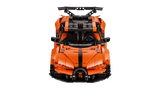 Orange LEGO Technic: Bugatti Chiron Pur Sport Hypercar model on a transparent background
