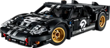 Black and gold LEGO Technic: 1966 Ford GT40 MKII Race Car on a white background