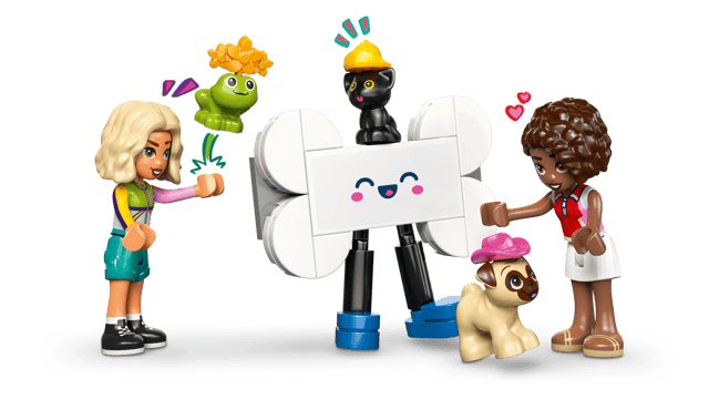 LEGO Friends: Pet Accessories Van figures with  animals on a transparent background