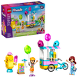 LEGO Friends: Ice Cream & Balloon Stand set with packaging and figures on a white background