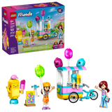 LEGO Friends: Ice Cream & Balloon Stand set with packaging and figures on a white background