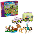 LEGO Friends: Horse & Baby Foal Trailer with camper, car, and horse figures on a clear background